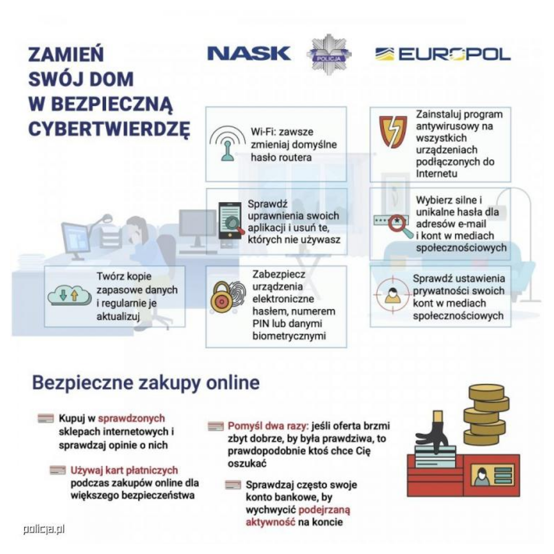 NASK 2020-03-27 KGP Zamień swój dom w bezpieczną cybertwierdzę Komenda Powiatowa Policji w Oświęcimiu