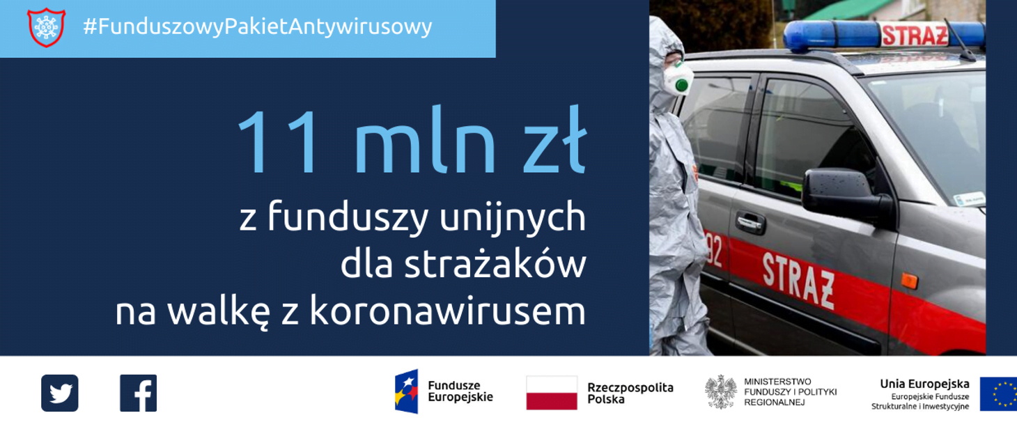 11 milionów złotych z funduszy unijnych dla strażaków na walkę z koronawirusem gov-pl