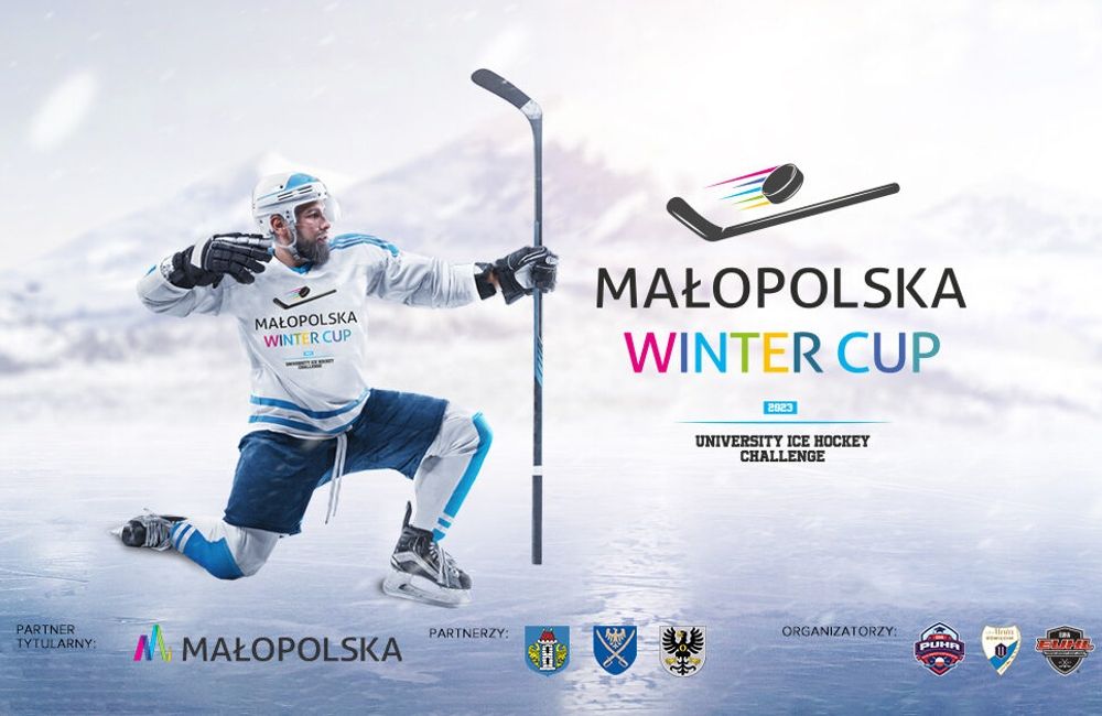 Aron Chmielewski gościem specjalnym Małopolska Winter Cup University Ice Hockey Challenge 2023 info oswiecim info malopolska info polska banner_Winter_Cup